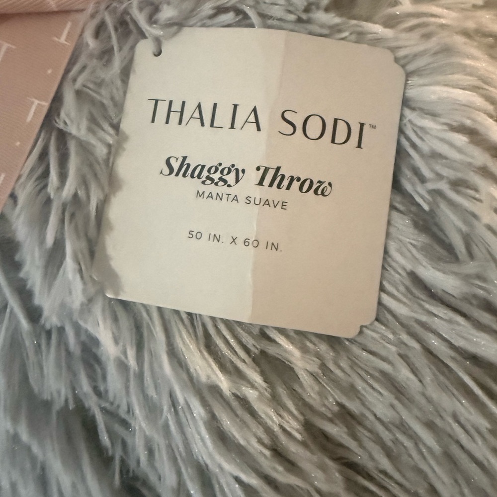 Thalia Sodi Shaggy Throw in Soft Gray